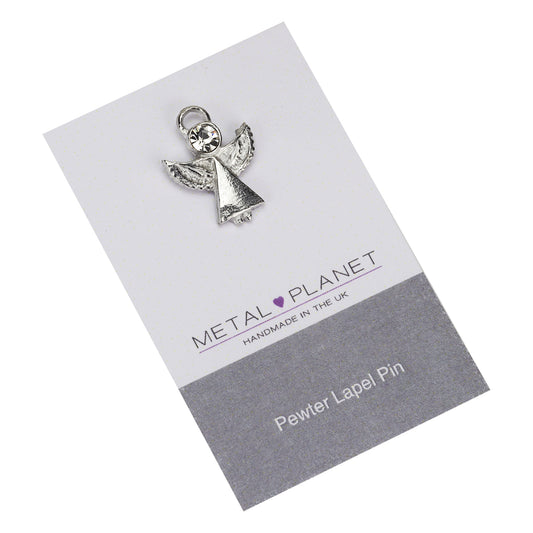 Diamante angel jacket pin